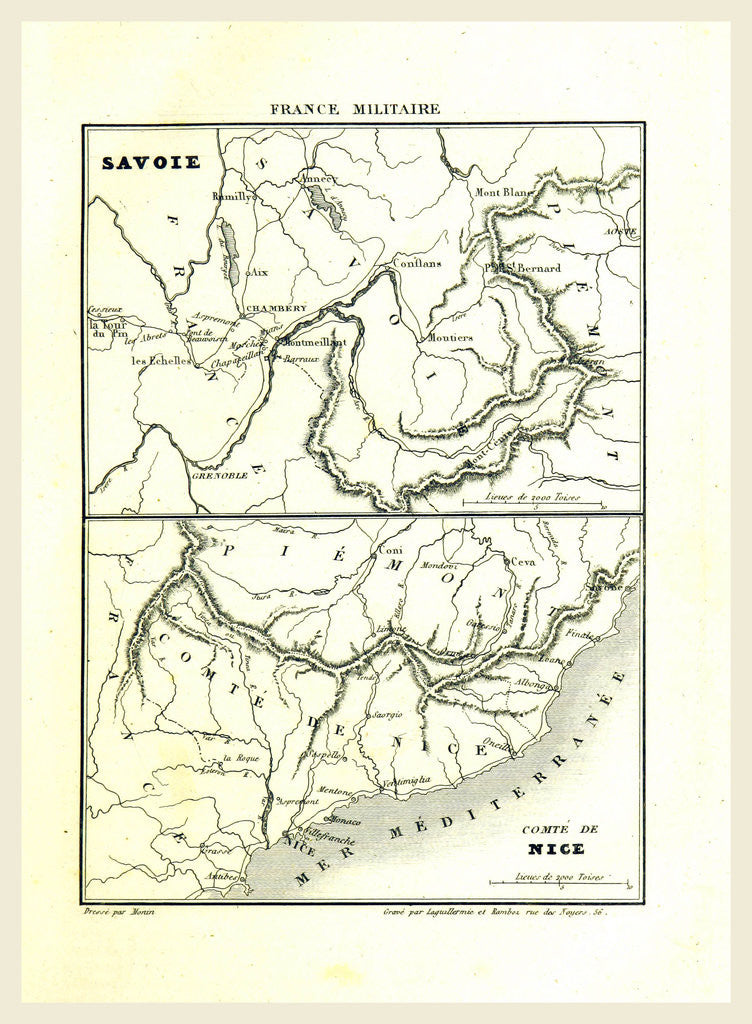 Detail of France militaire, map Savoie by Anonymous