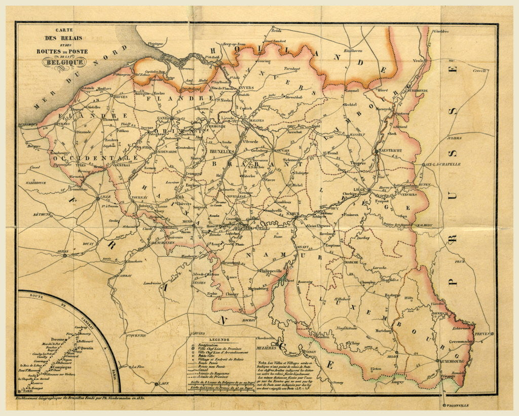 Detail of Map, Belgium by Anonymous