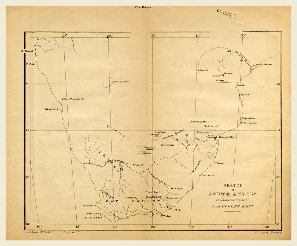 Detail of Map, Prospectus of an Expedition into the Interior of South Africa from Dalagoa Bay, etc. By W. D. Cooley by Anonymous