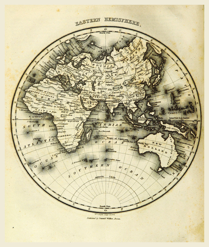 Detail of Eastern Hemisphere map by Anonymous