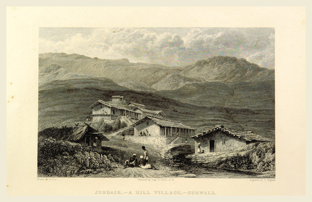 Detail of Jerdair, Gurwall, Views in India by Anonymous