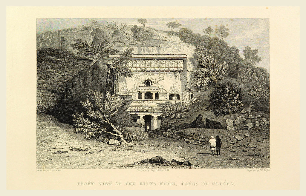 Detail of Bisma Kurm, caves of Ellora, Views in India, China, and on the Shores of the Red Sea by Anonymous