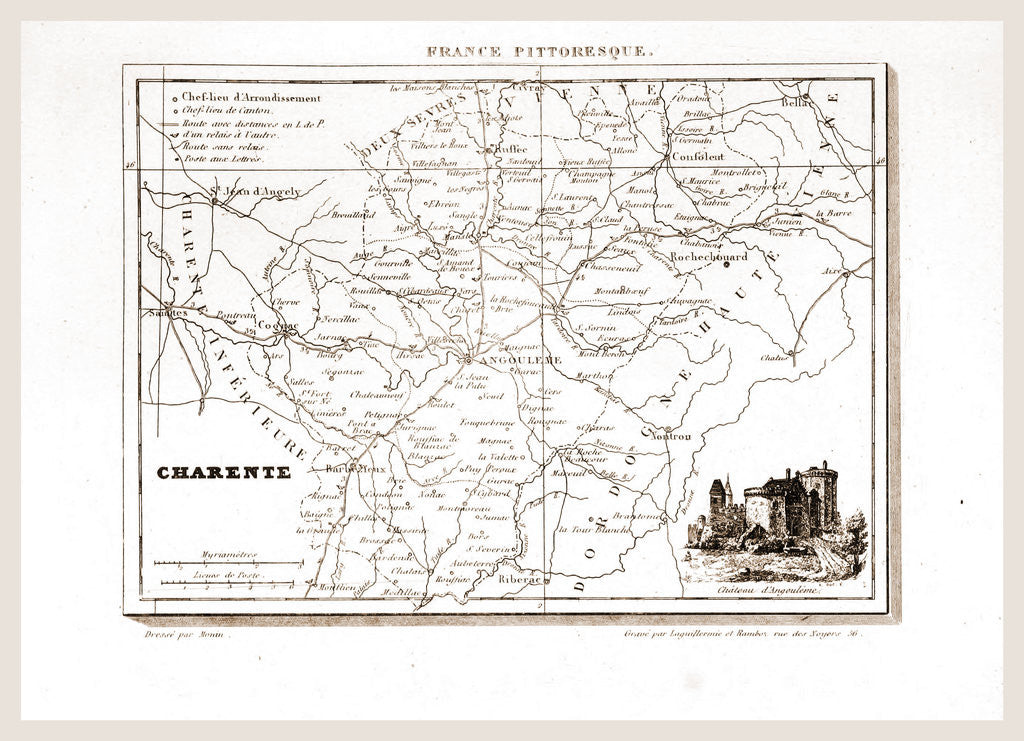 Detail of France pittoresque, map Charente by Anonymous