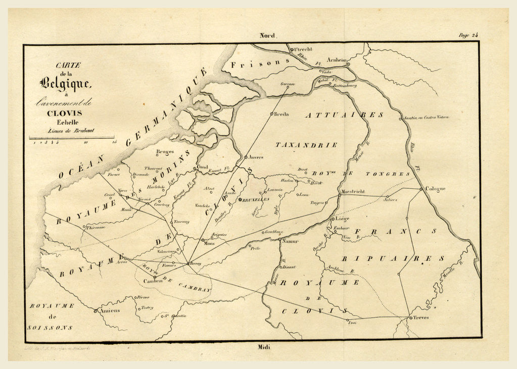 Detail of Map of Belgium by Anonymous