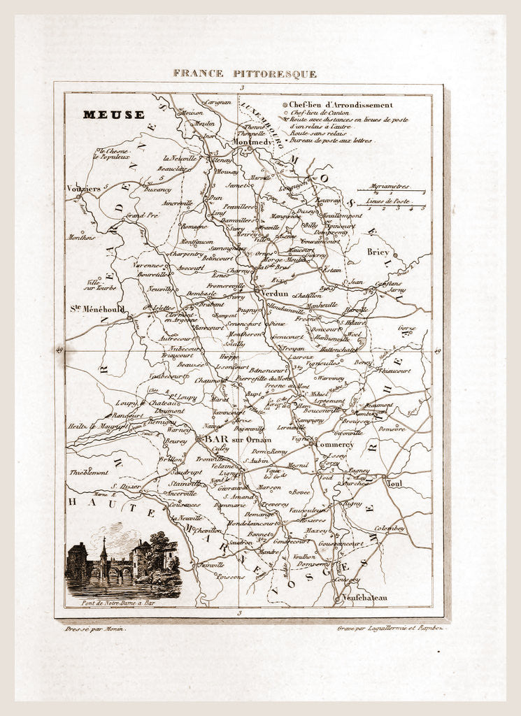 Detail of France pittoresque, map Meuse by Anonymous