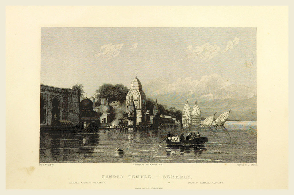 Detail of Benares, Hindoo temple, Views in India, China, and on the Shores of the Red Sea by Anonymous
