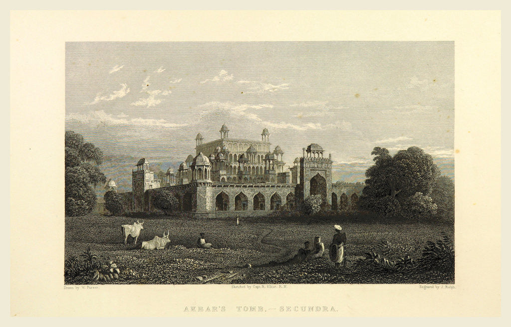 Detail of Ambar Tomb, Secundra, India by Anonymous