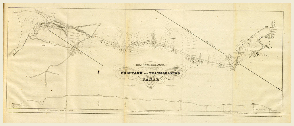 Detail of Choptank and transquaking canal, Report on the new map of Maryland, 1836 by Anonymous