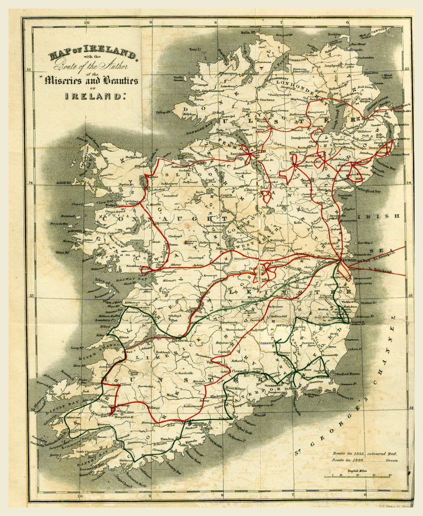 Detail of Map of Ireland, he Miseries and Beauties of Ireland by Anonymous