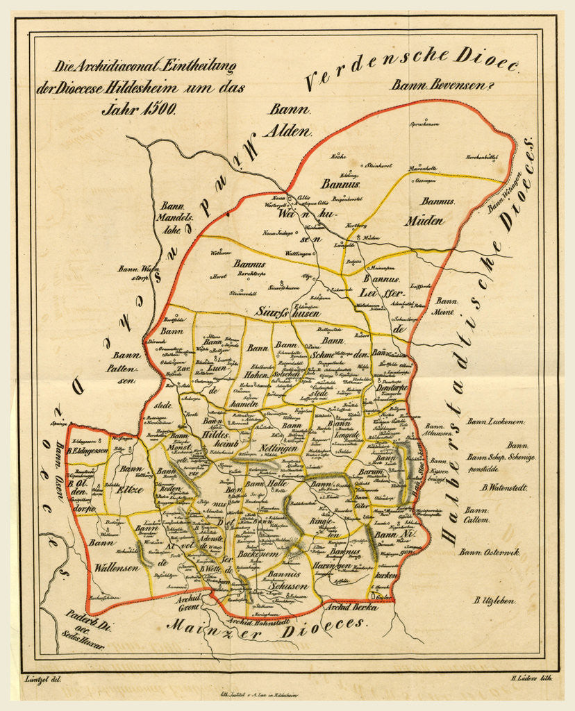 Detail of Map Hildesheim around 1500 by Anonymous