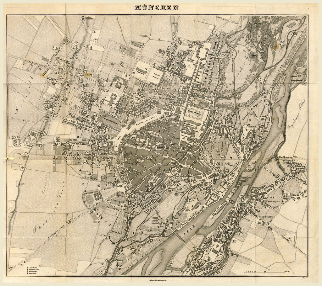 Detail of Map of Munchen by Anonymous