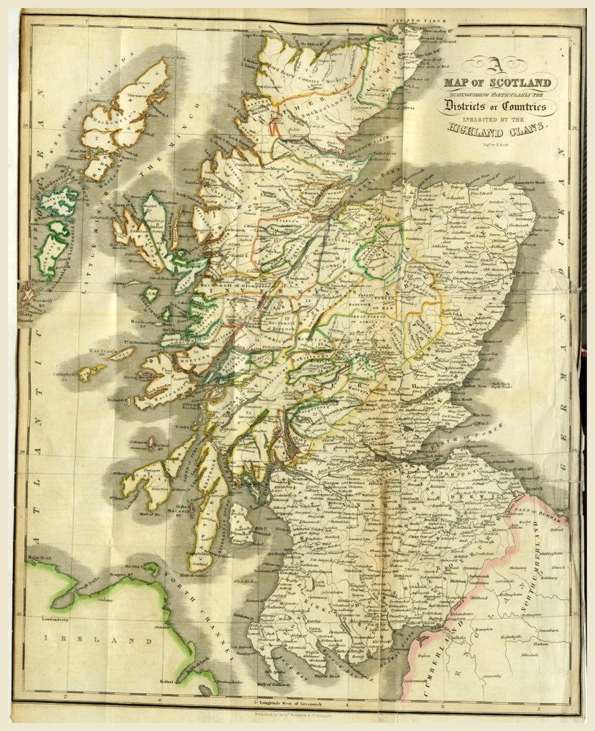 Detail of A History of the Highlands and of the Highland Clans, Map of Scotland by Anonymous