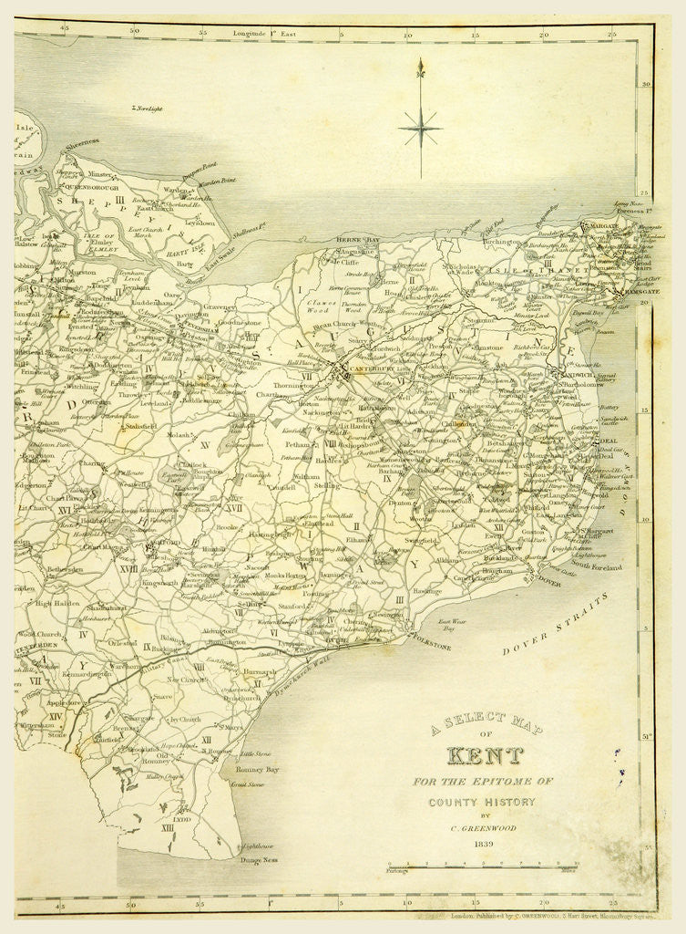 Detail of Map, County of Kent, 1839 by Anonymous