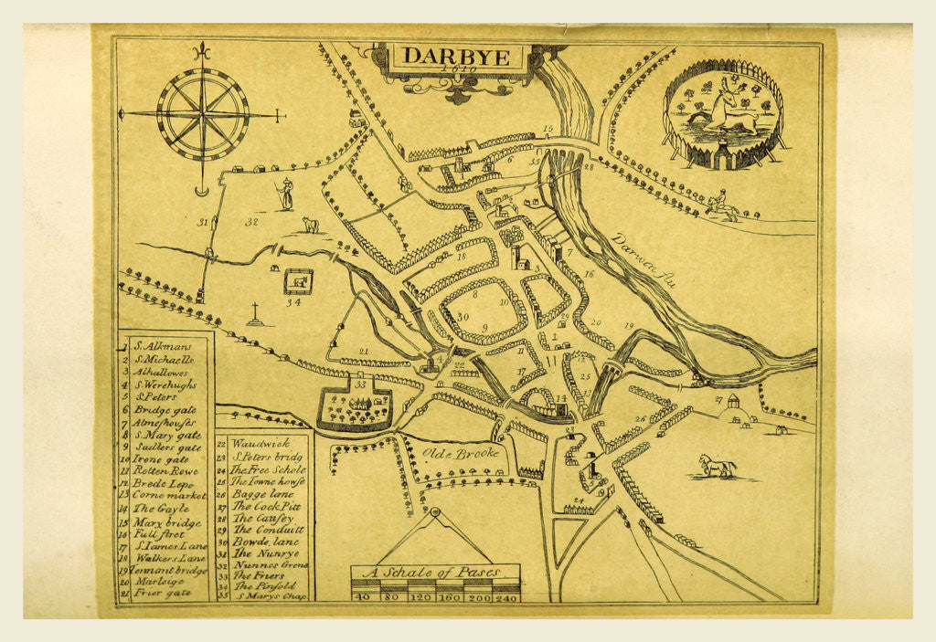 Detail of Darbye, the History, antiquities and topography of the town of Derby and its environs by S. Rayner