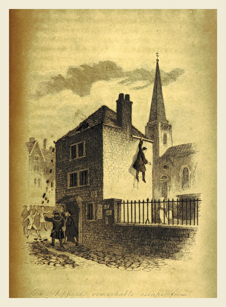 Detail of The History of Jack Sheppard, his wonderful exploits and escapes. A romance founded on facts. With original illustrations, from drawings by J. Sketch by Anonymous