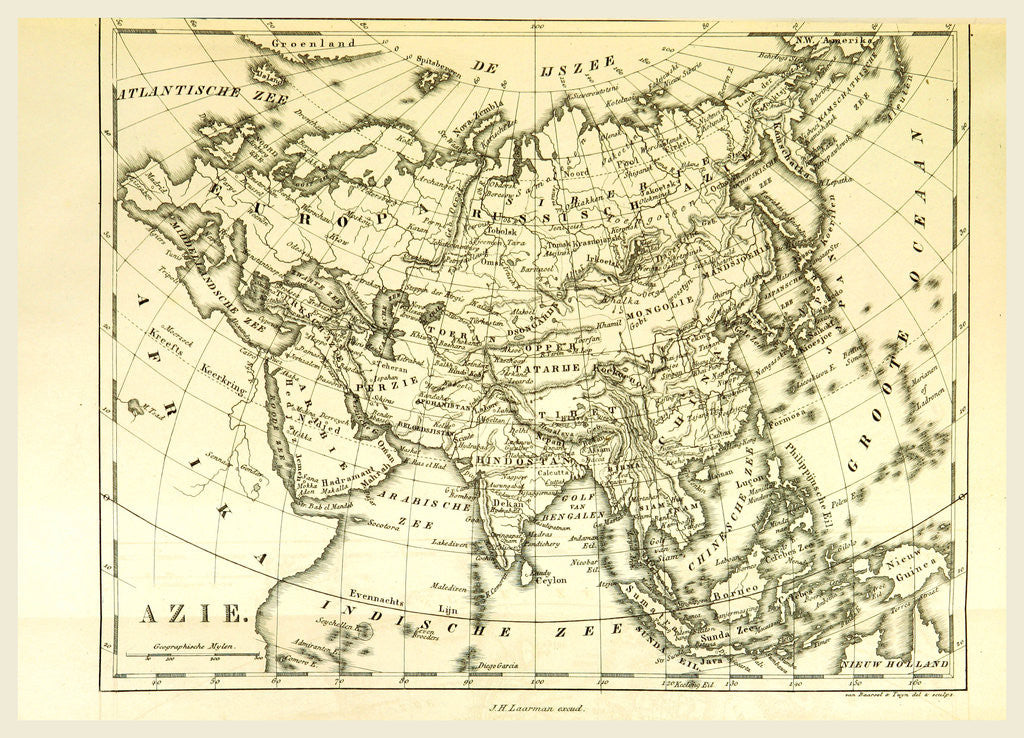 Detail of Map Asia by Anonymous