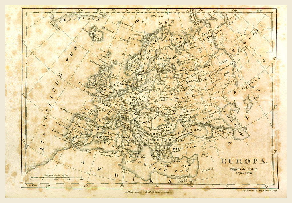 Detail of Map Europe by Anonymous