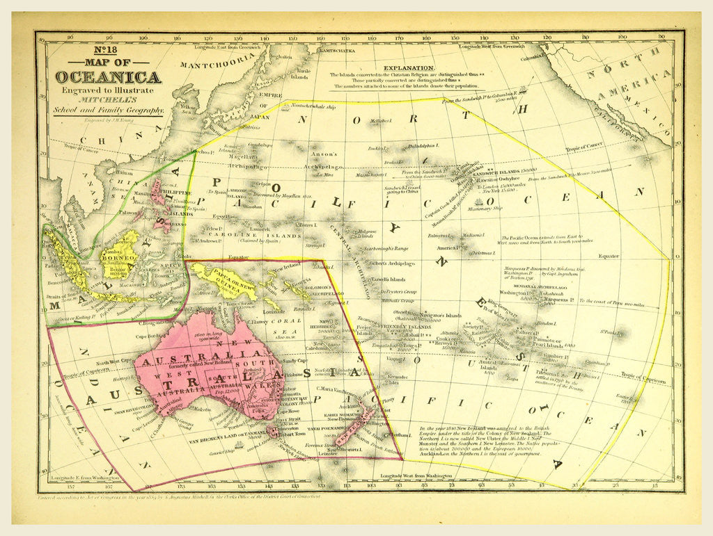 Detail of Map of Oceanica, Oceania by Anonymous