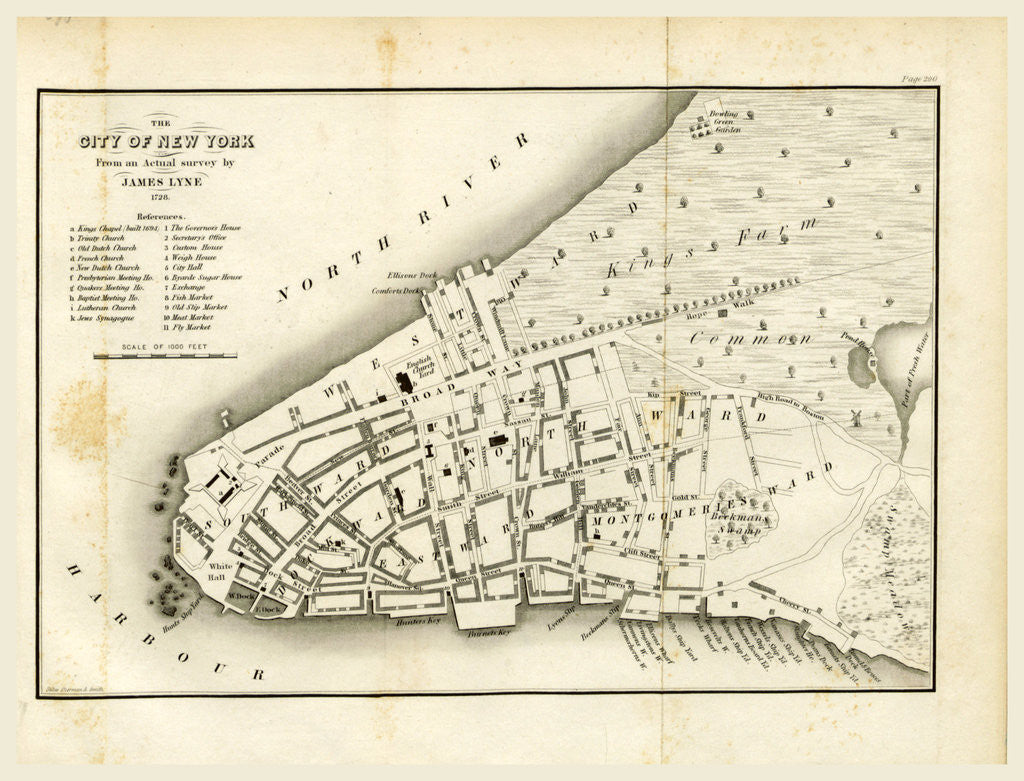 Detail of Map of New York, 1728, History of the New Netherlands, Province of New York, and State of New York, to the adoption of the Federal Constitution by Anonymous