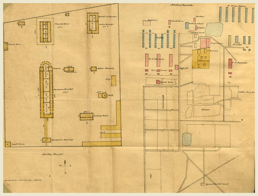 Detail of On the topography of Meerutt, and the principal diseases which prevailed in the 1st brigade of Horse Artillery at that place, 19th century drawing by Anonymous