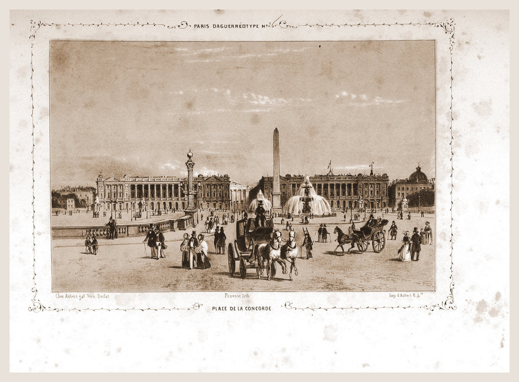Detail of Place de la Concorde, Paris and surroundings by M. C. Philipon