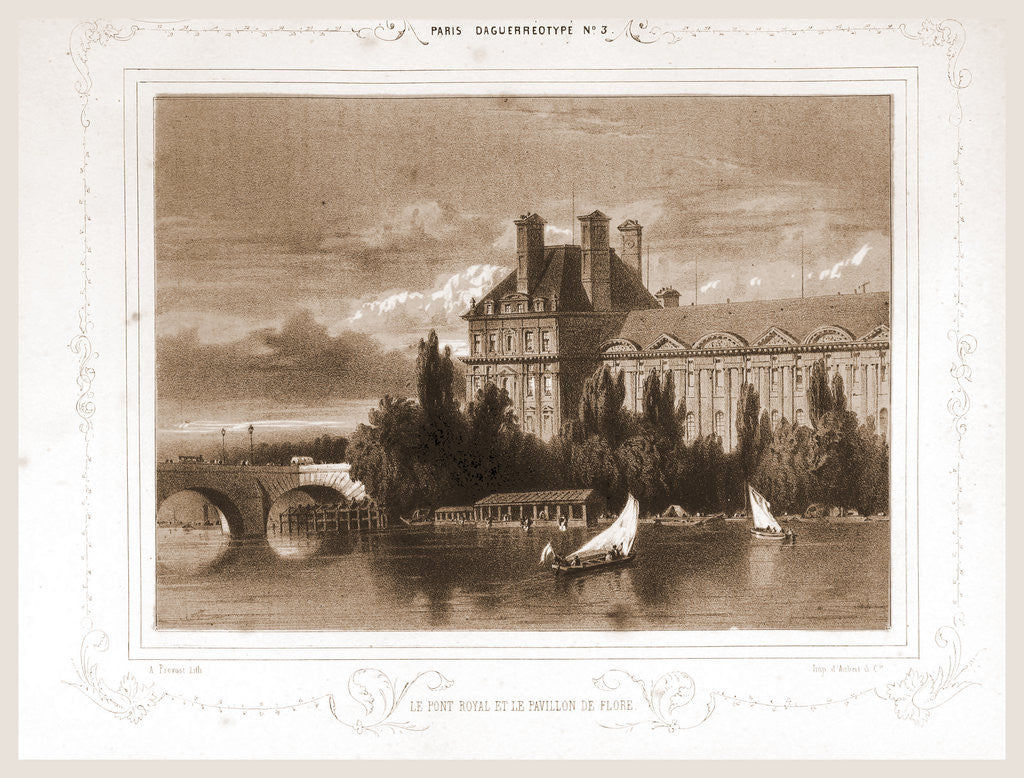 Detail of Le Pont Royal et le Pavillon de Flore, Paris and surroundings by M. C. Philipon