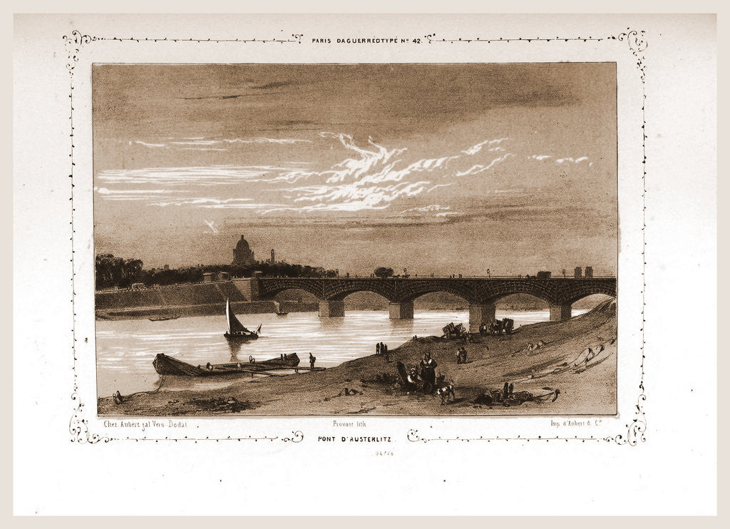 Detail of Pont D'Austerlitz, Paris and surroundings by M. C. Philipon