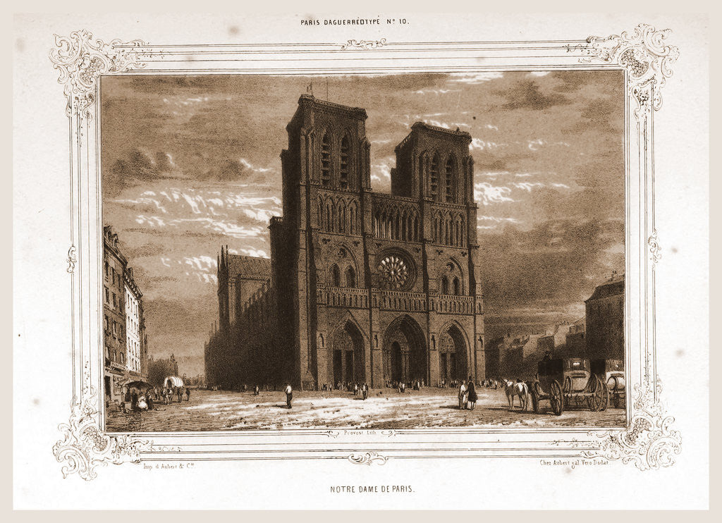 Detail of Notre Dame, Paris and surroundings by M. C. Philipon