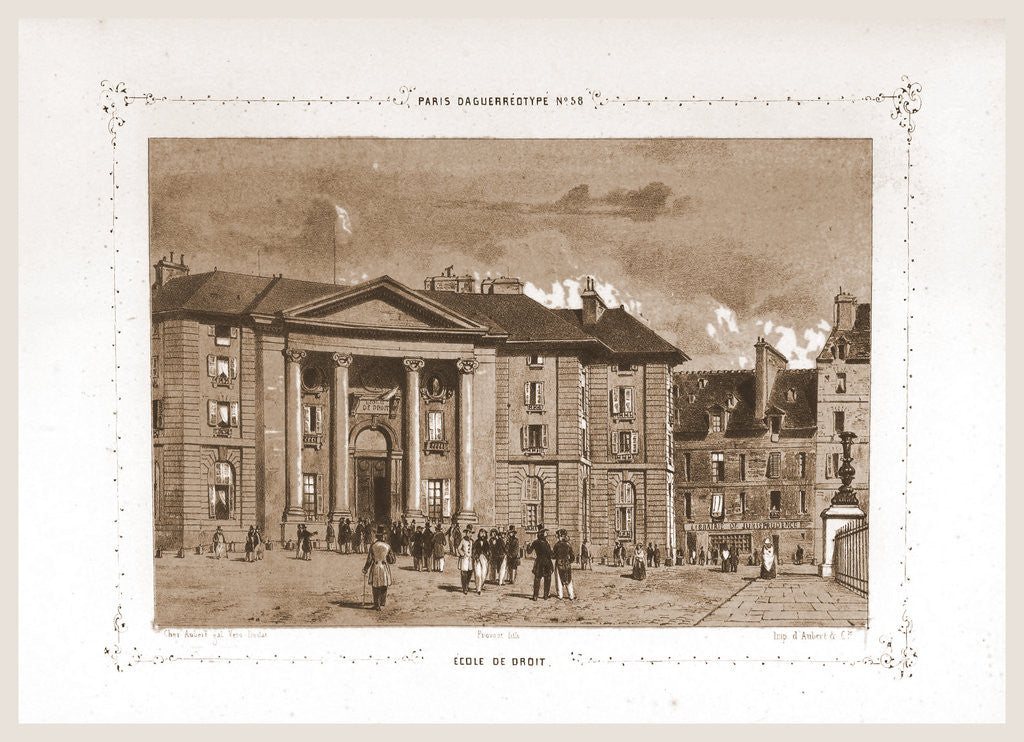 Detail of Ecole de Droit, Paris and surroundings by M. C. Philipon