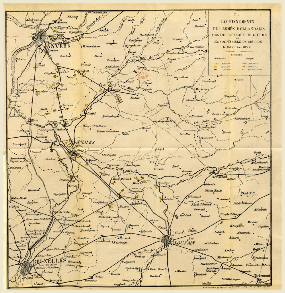 Detail of Cantonnements of the Dutch army in Belgium in 1830 by Anonymous