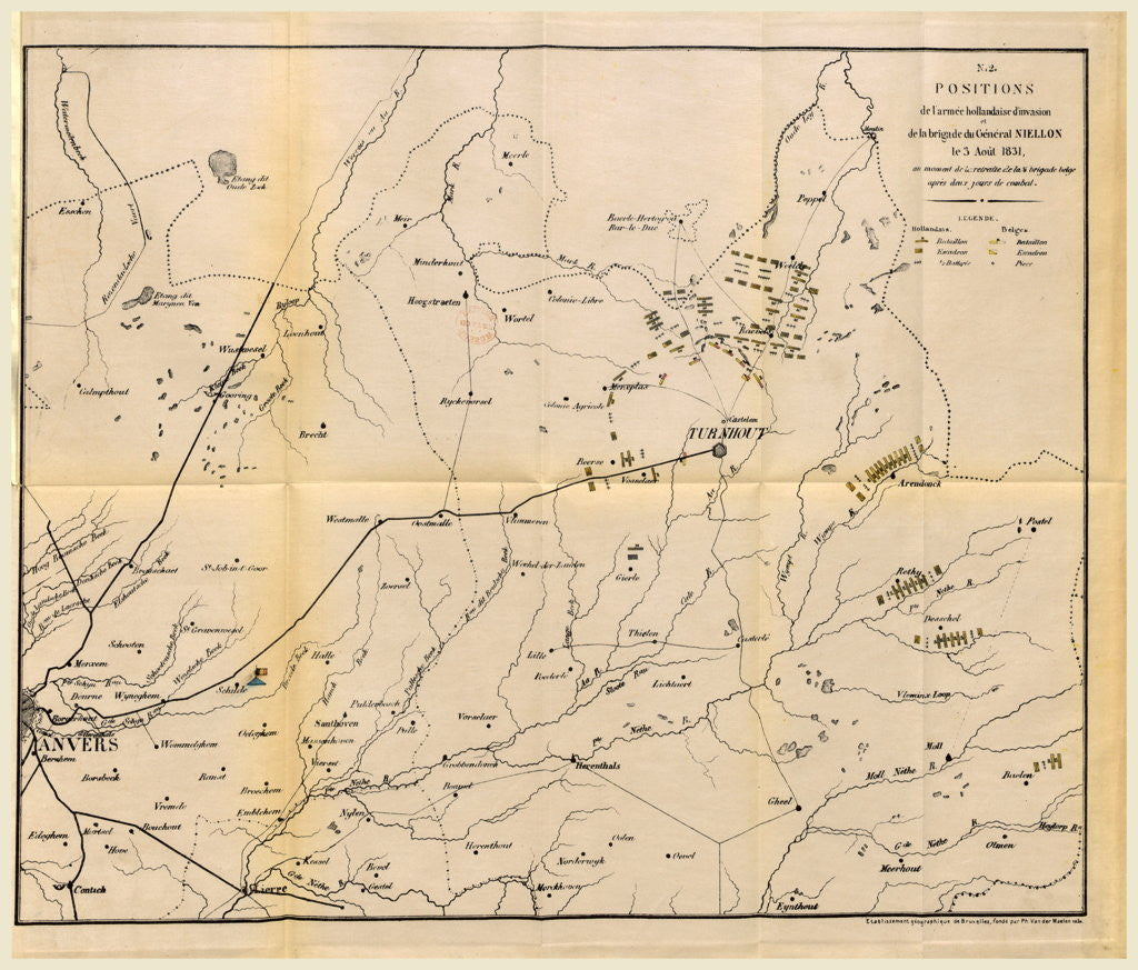 Detail of Positions of the Dutch Army in Belgium in 1831 by Anonymous