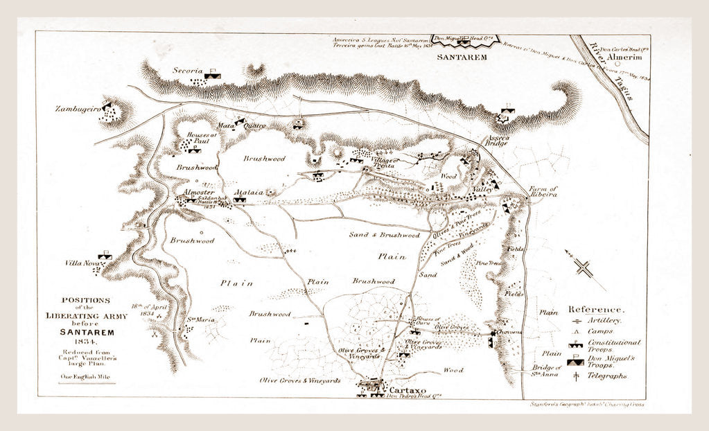 Detail of Positions of the liberating army before Santarem in 1834 by Anonymous