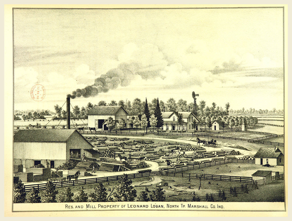 Detail of Mill, History of Marshall county, Indiana, 1836 to 1880 by Anonymous