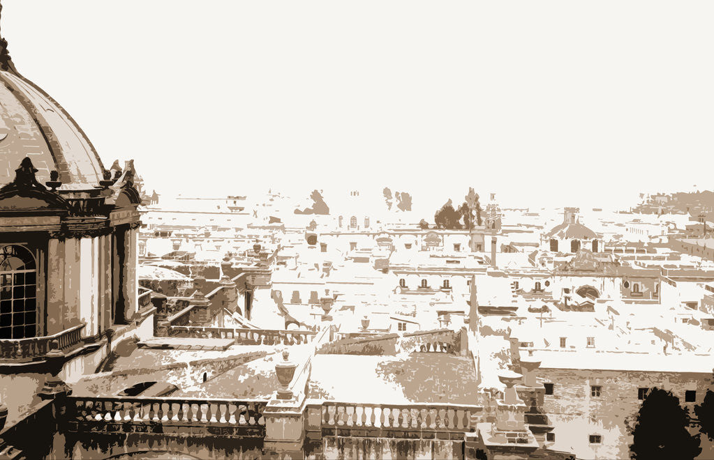 Detail of View towards Guadaloupe from cathedral, City of Mexico, Mex, Jackson, Cathedrals, Mexico, Mexico City, 1880 by William Henry