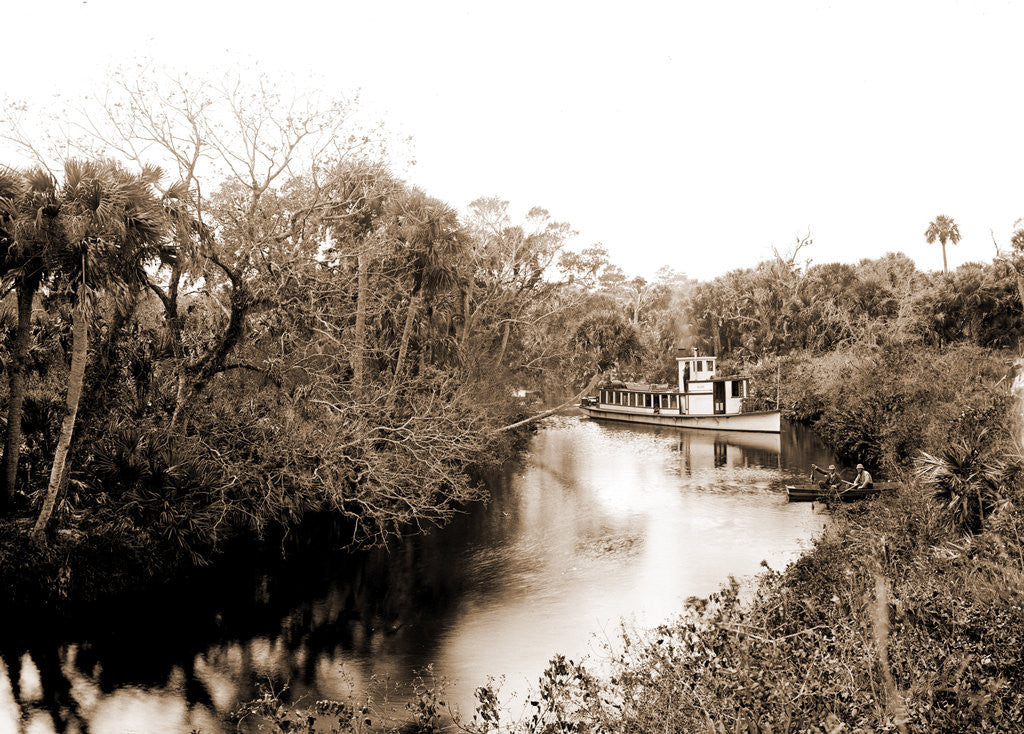 Detail of Sebastian Creek, Jackson, Streams, Boats, Bays, United States, Florida, Indian River, United States, Florida, Saint Sebastian, 1880 by William Henry