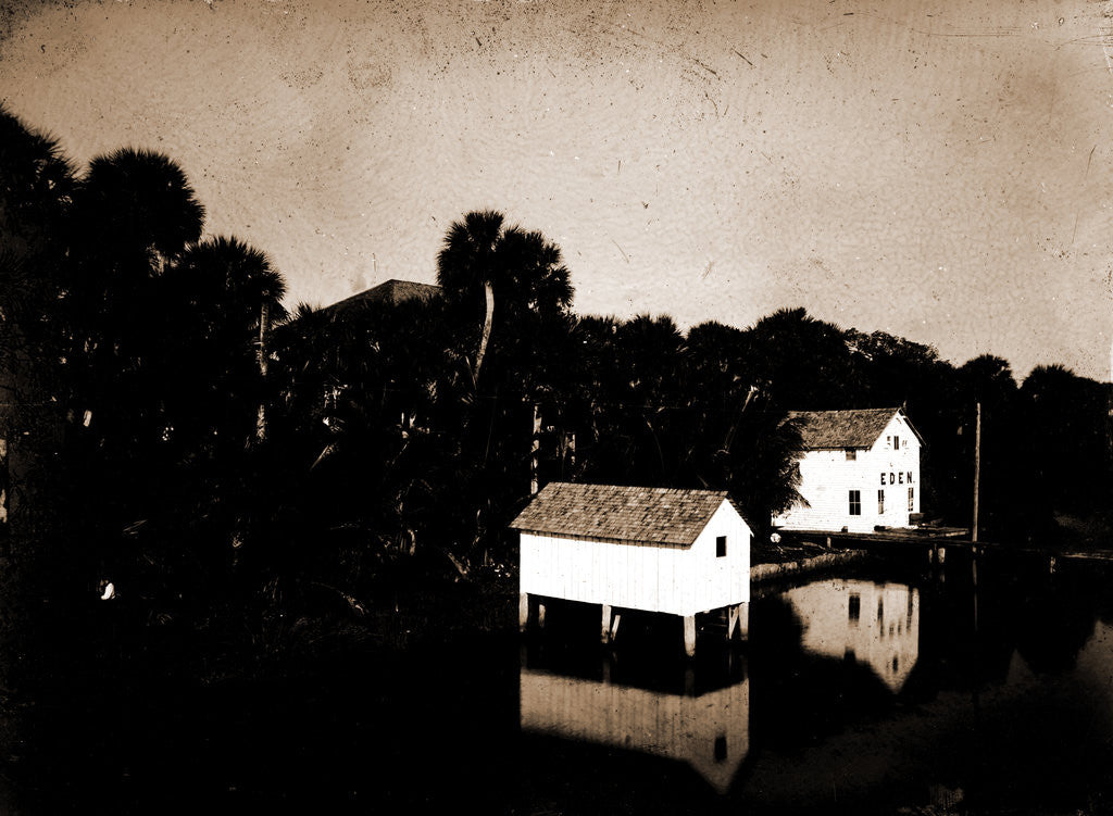 Detail of Eden, Indian River, Fla, Jackson, Waterfronts, Buildings, Bays, United States, Florida, Indian River, United States, Florida, Eden, 1880 by William Henry