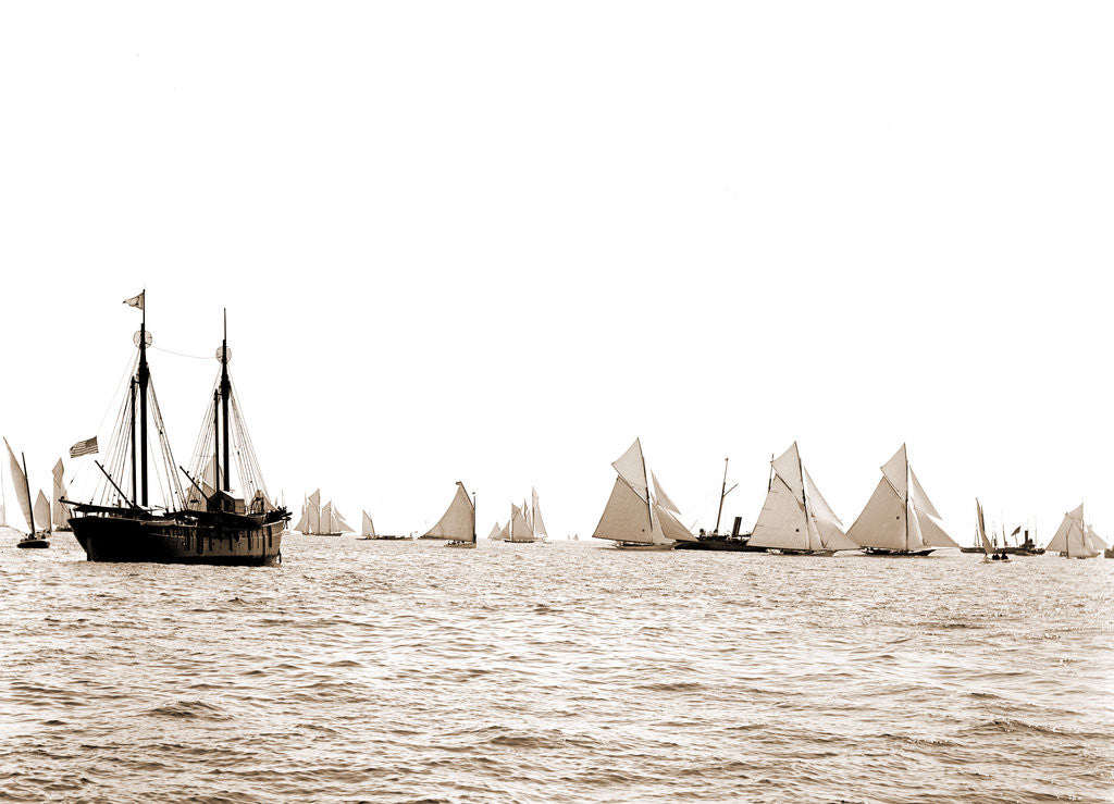 Detail of Start, 46-footers, Goelet Cup Race, Regattas, 1891 by Anonymous