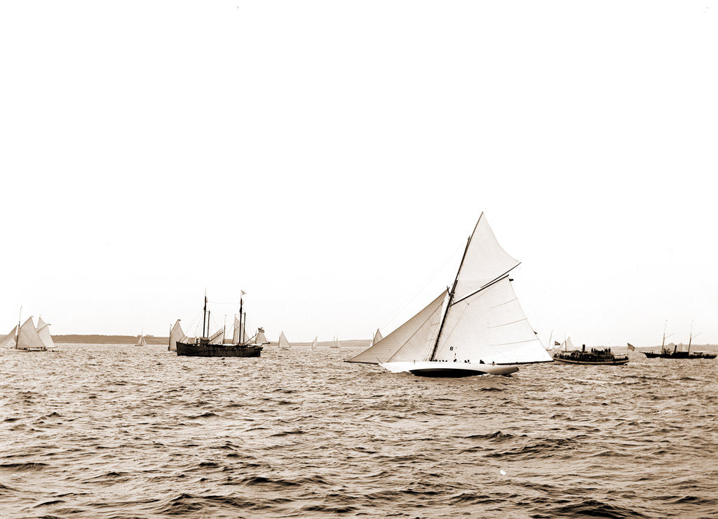 Detail of Gloriana, Goelet Cup Race, Gloriana (Yacht) by Anonymous