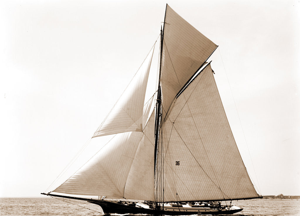 Detail of Gracie, Goelet Cup Race, Gracie (Yacht) by Anonymous