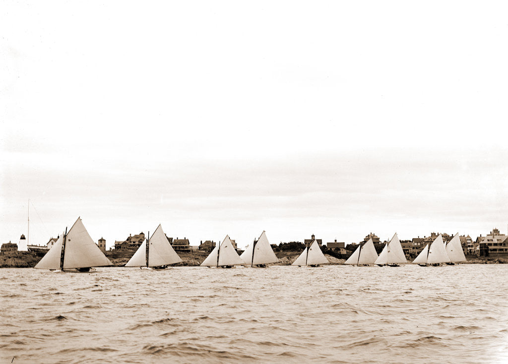 Detail of Start, twenty-one footers, Regattas, 1892 by Anonymous