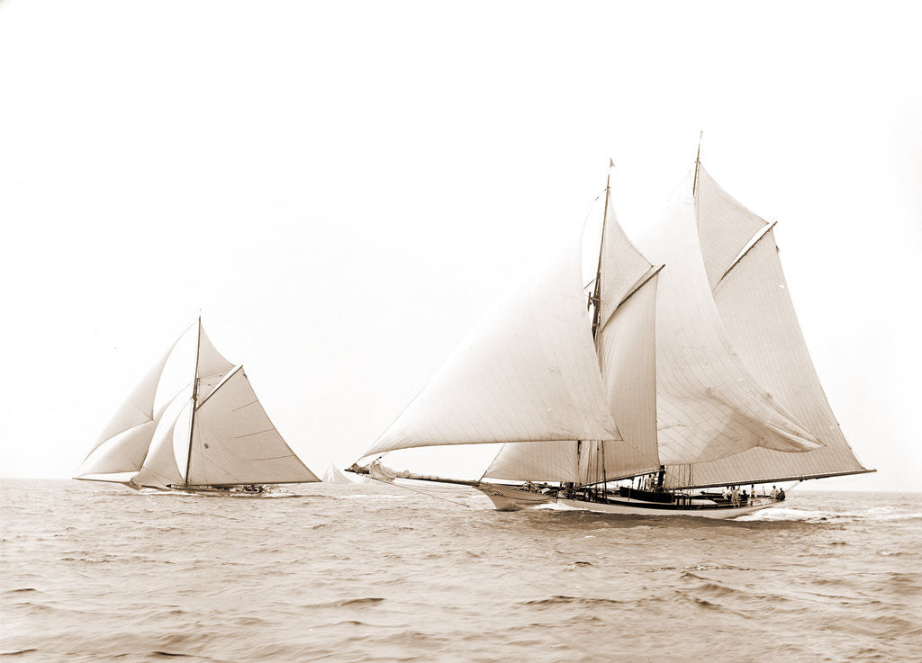 Detail of Quickstep and Gloriana, August 6, 1892, Quickstep (Schooner), Gloriana (Yacht) by Anonymous