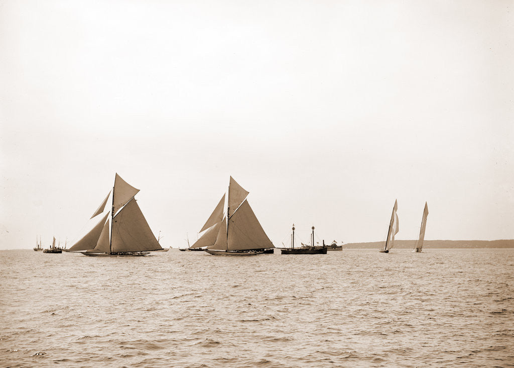 Detail of Start of trial race, Regattas, 1893 by Anonymous