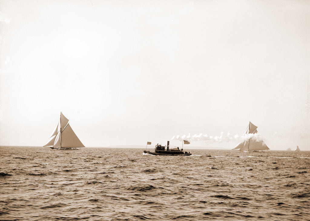 Detail of Valkyrie and Vigilant, after the start, Vigilant (Yacht) by Anonymous