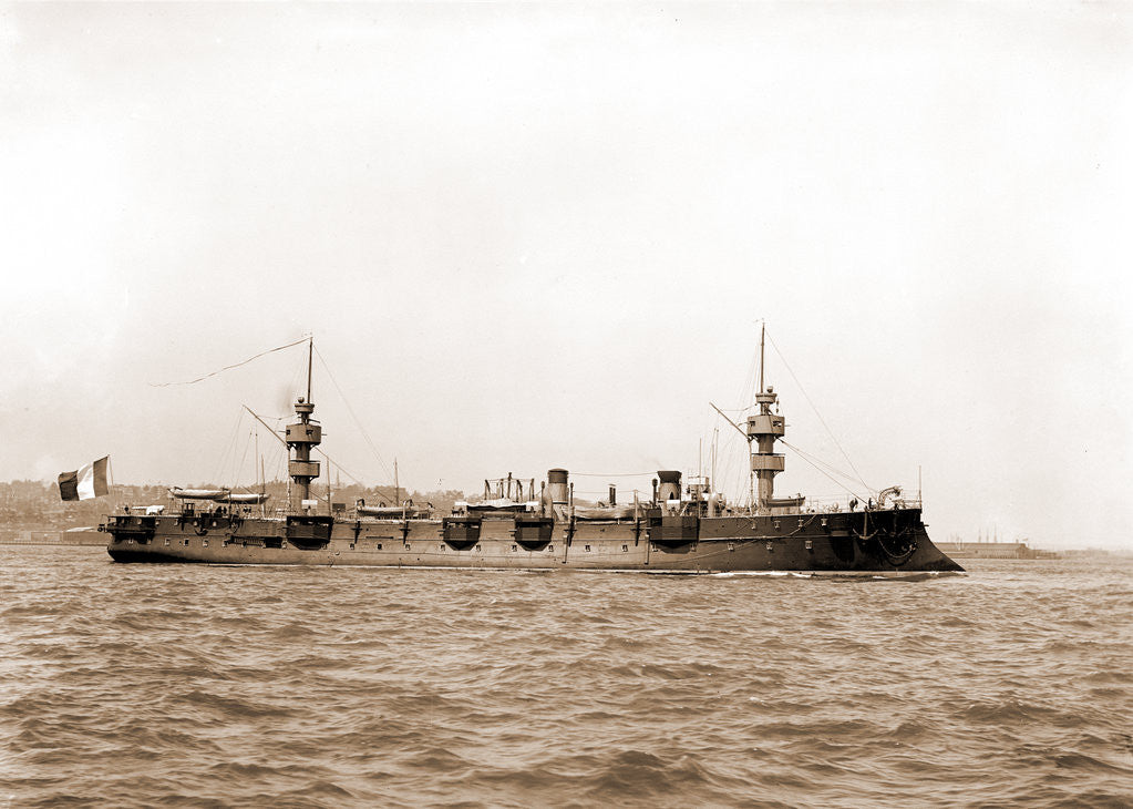 Detail of French cruiser Jean Bart, Jean Bart (Cruiser), 1890 by Anonymous