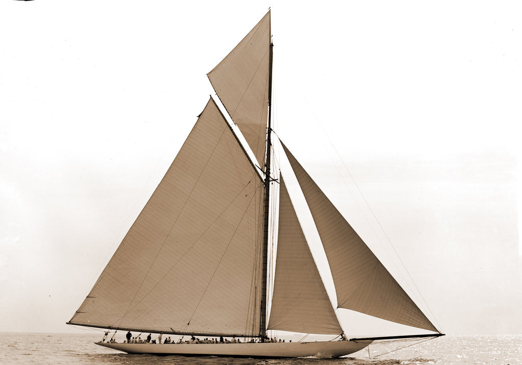 Detail of Columbia before the start, Columbia (Sloop), 1899 by Anonymous