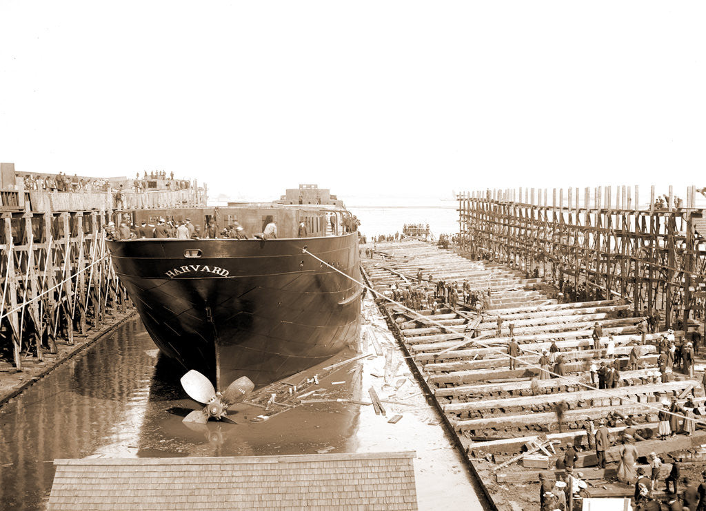 Detail of Str. Harvard in the slip, Detroit, Harvard (Freighter), 1900 by Anonymous