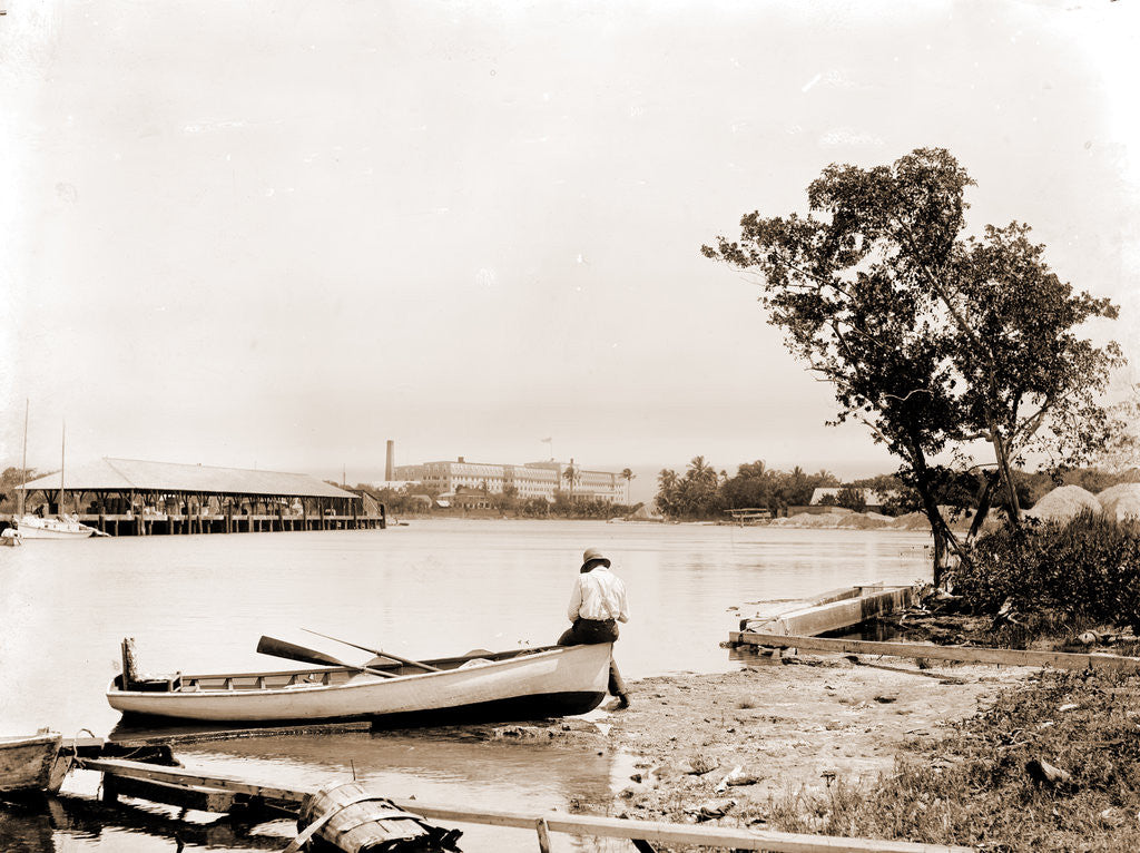 Detail of Miami River and the Hotel Royal Palm, Miami by Anonymous