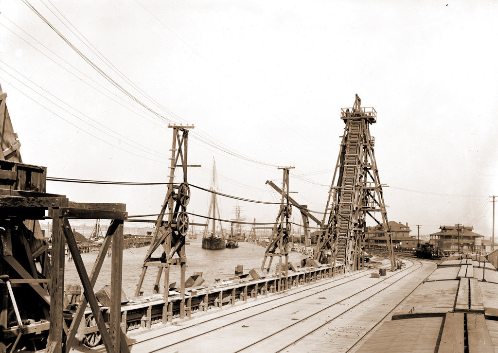 Detail of Phosphate elevators, Tampa pier by Anonymous