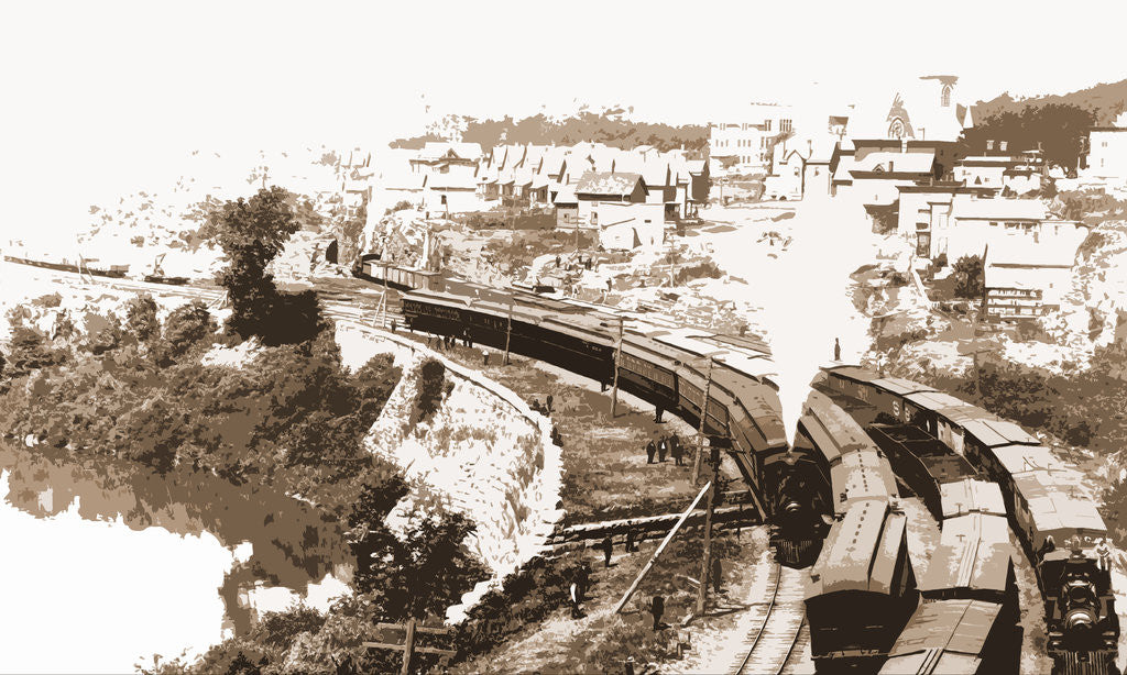 Detail of N.Y.C.R.R. New York Central Railroad at Little Falls, Mohawk Valley by Anonymous