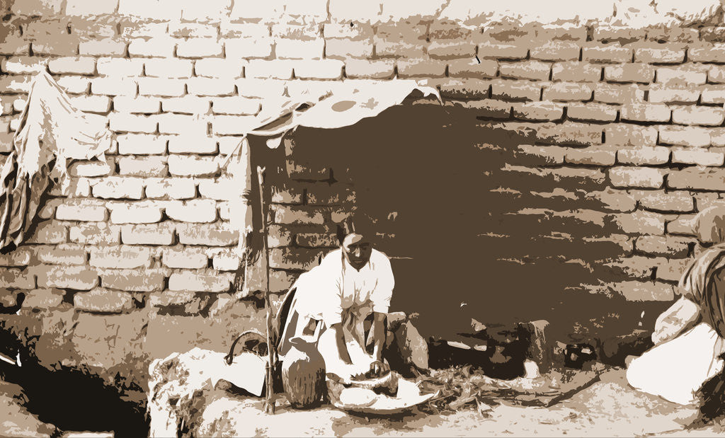 Detail of Preparing tortillas in Aguas Calientes, Mexico by Anonymous